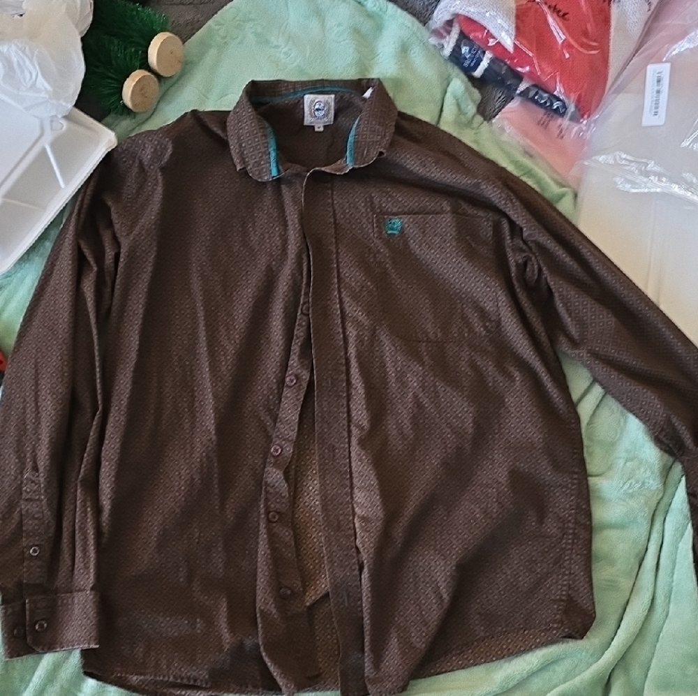 Cinch Brown Button Down Shirt